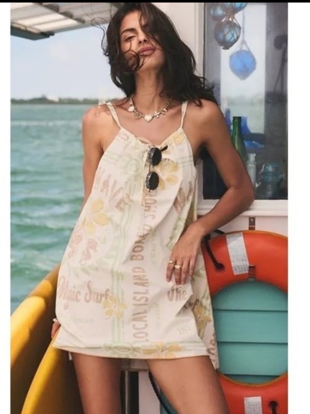 NWT BDG Urban Outfitters Surfer Mini Dress Sleeveless Hawaiian Print M
